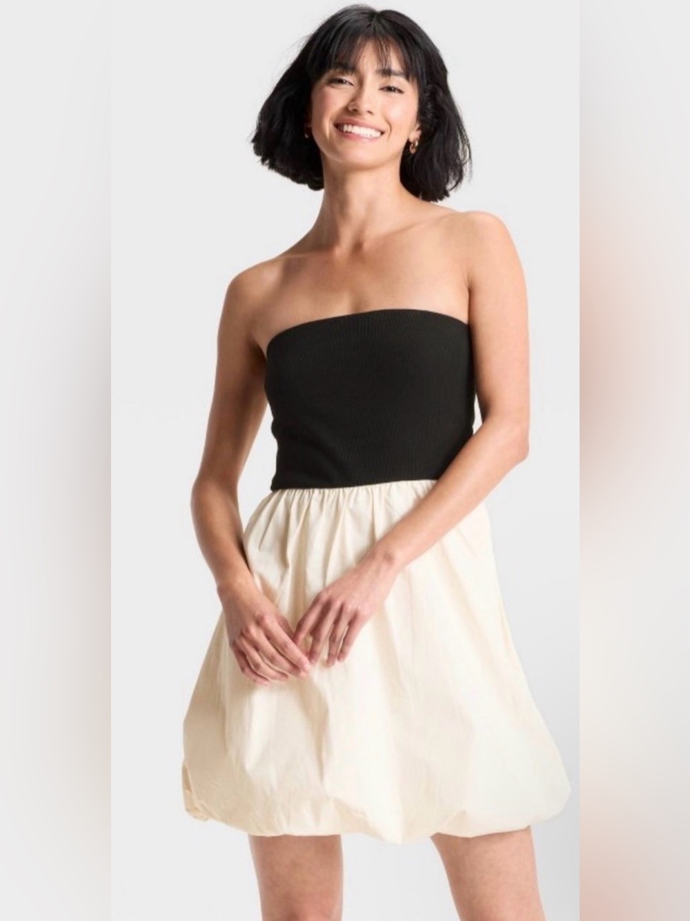 🌺NWT A NEW DAY BLACK AMD WHITE BANDEAU DRESS SIZE XS🌺